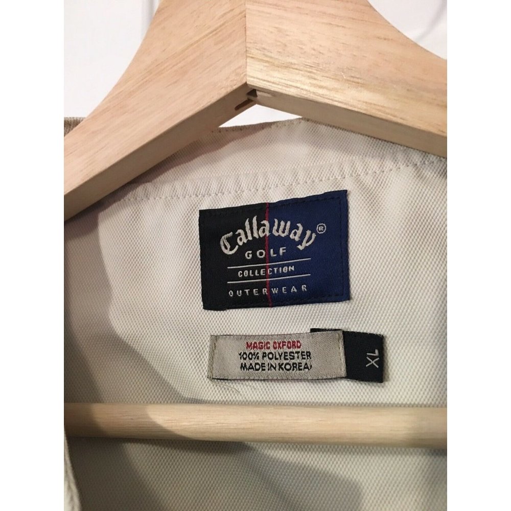 Callaway Golf Collection Khaki 1/2 Zip Windbreaker Jacket Shirt Sz XL